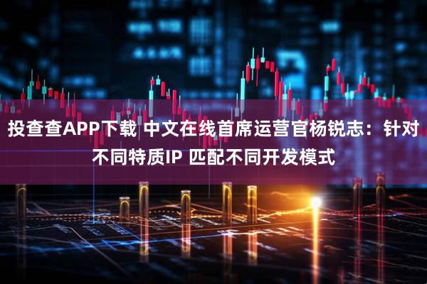 投查查APP下载 中文在线首席运营官杨锐志:针对不同特质IP 匹配不同开发模式